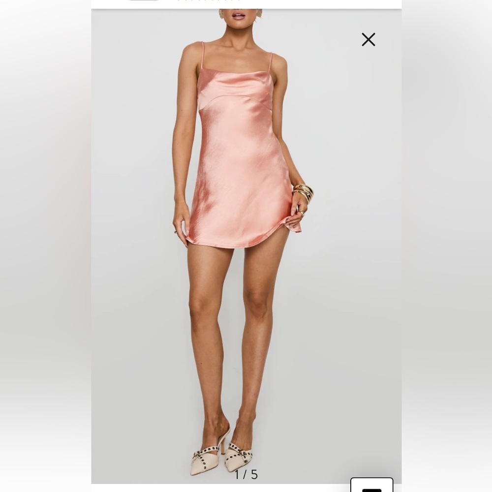 Princess Polly Satin Mini Dress in Peach size 10 {272}
